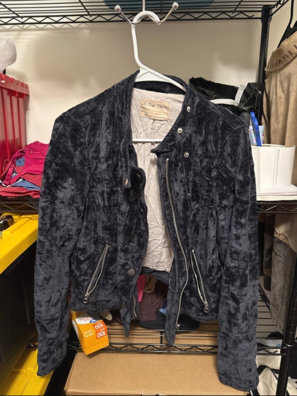 Soft Velvet Navy Women's Bomber Jacket - We The Free